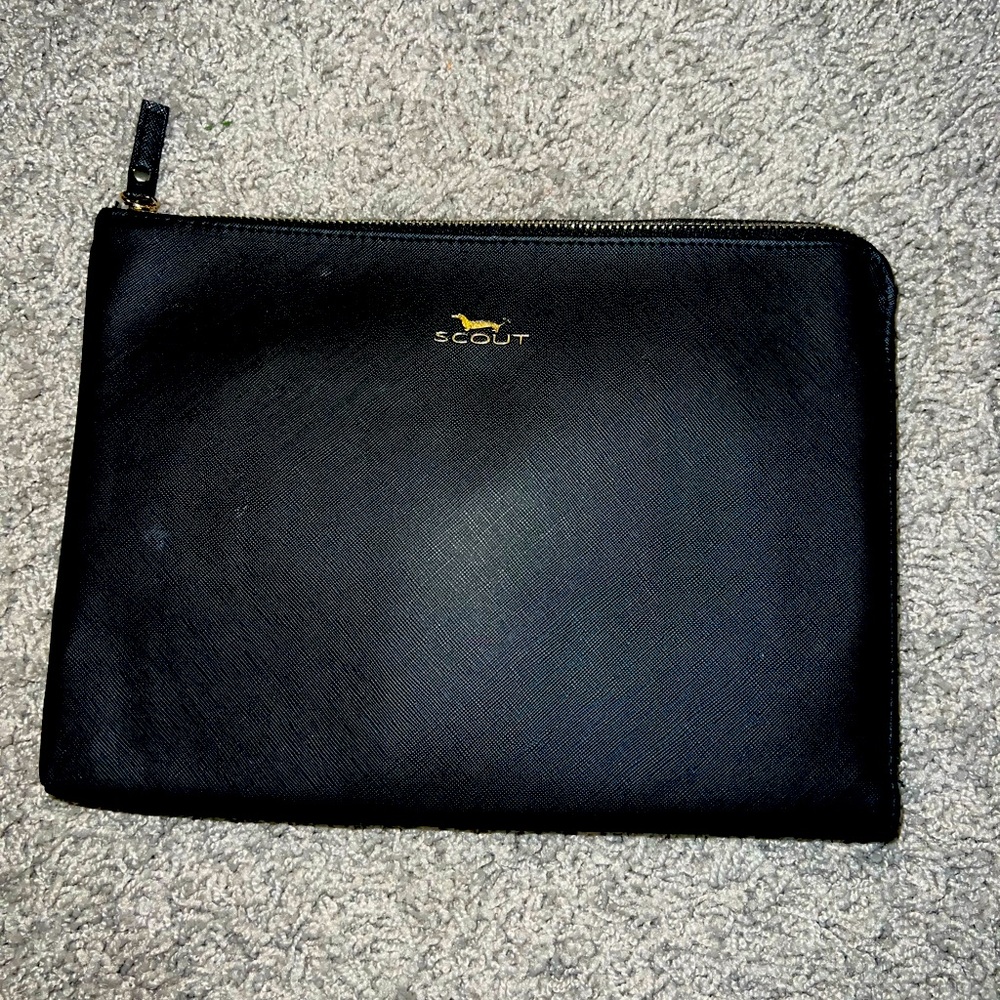 Scout Black Pleather Zip Pouch